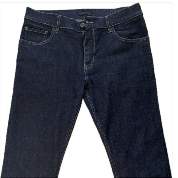 PRADA Dark Wash Mid High Rise Straight Leg Jeans Women Luxury Designer Denim 33 - Picture 8 of 17